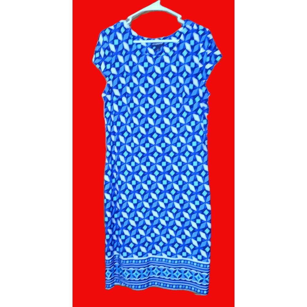 Liz Claiborne Dress / Cap Sleeve/ Geometric Pattern / Large